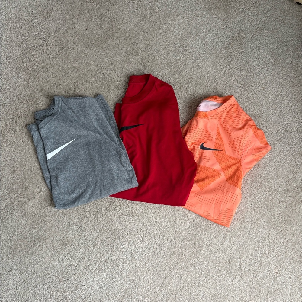 Nike Kids' Youth Large Short Sleeve Tees - Gray, Red, and Orange Rafa Nadal